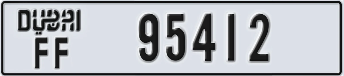 UAE License Plate Dubai FF 95412
