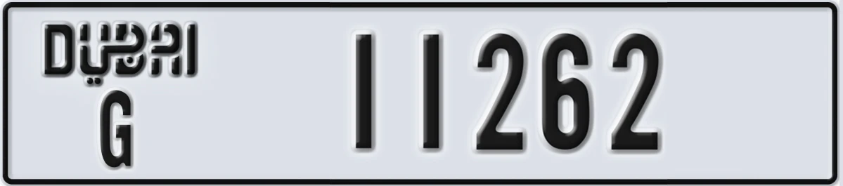 UAE License Plate Dubai G 11262