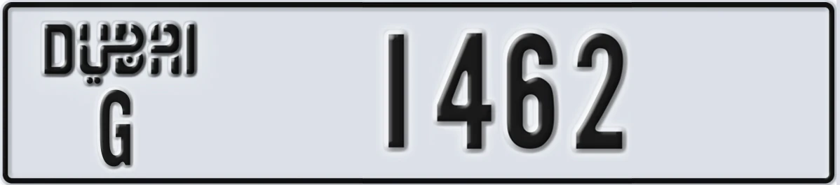 UAE License Plate Dubai G 1462