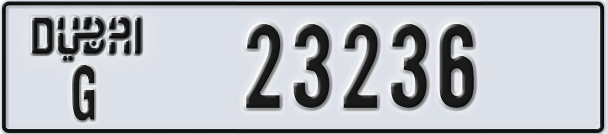 UAE License Plate Dubai G 23236