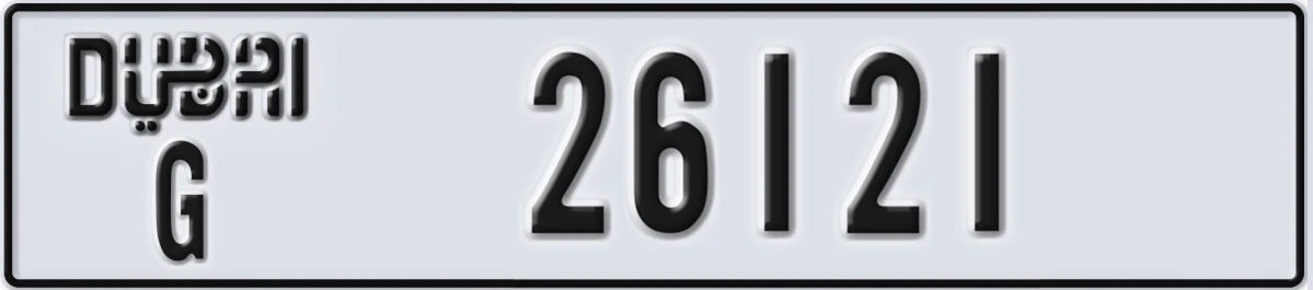 UAE License Plate Dubai G 26121