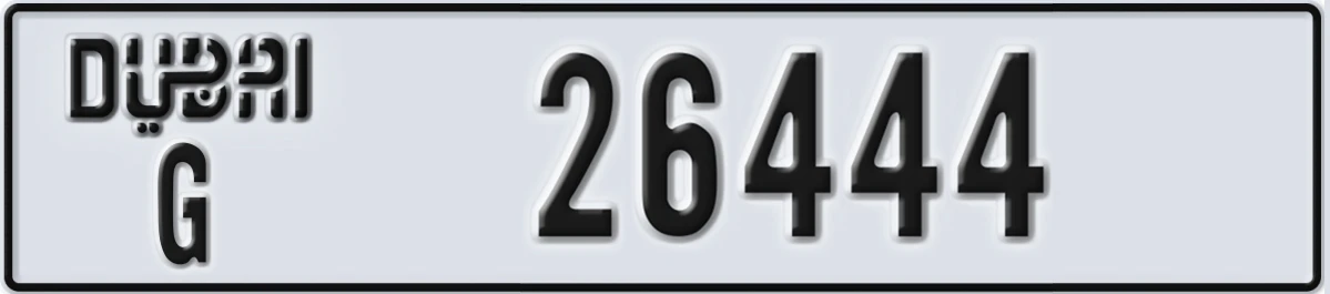 UAE License Plate Dubai G 26444