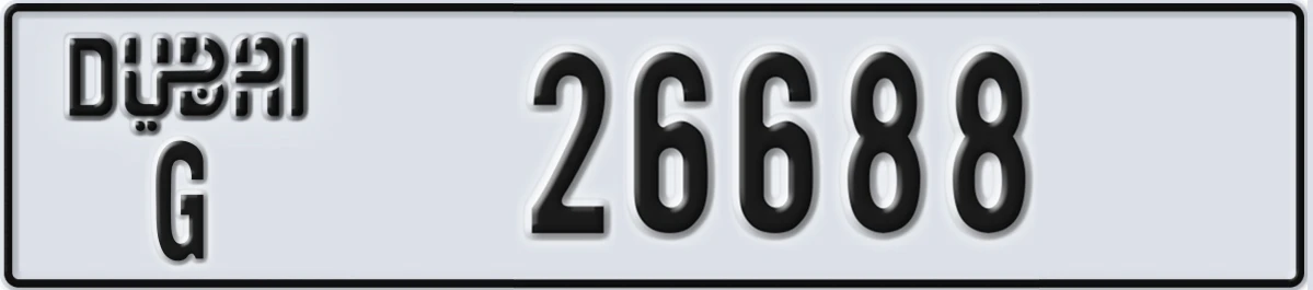 UAE License Plate Dubai G 26688