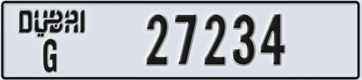 UAE License Plate Dubai G 27234