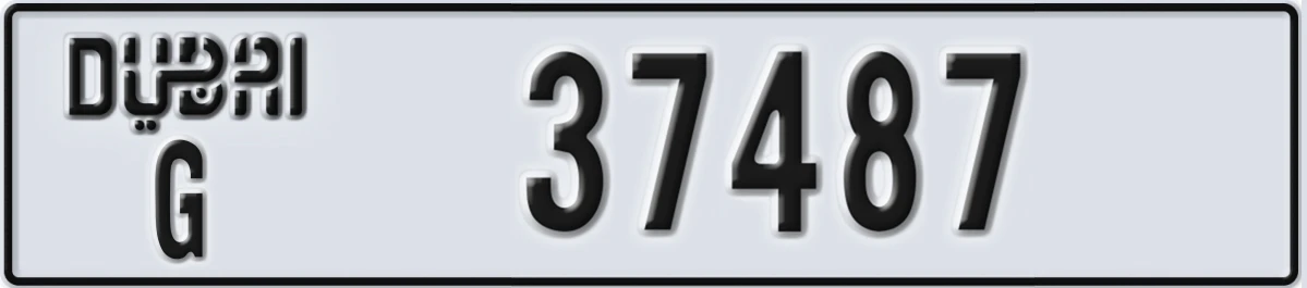 UAE License Plate Dubai G 37487
