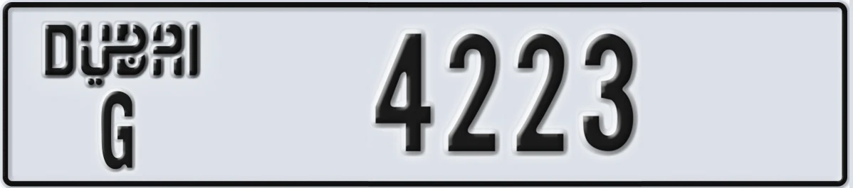UAE License Plate Dubai G 4223