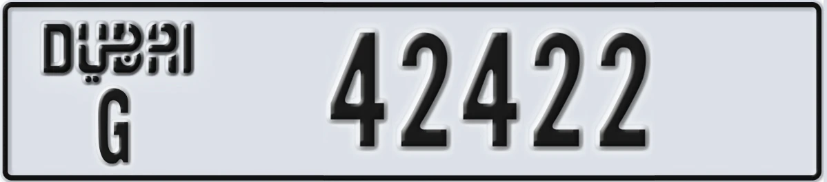 UAE License Plate Dubai G 42422
