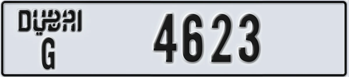 UAE License Plate Dubai G 4623