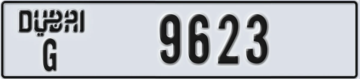 UAE License Plate Dubai G 9623