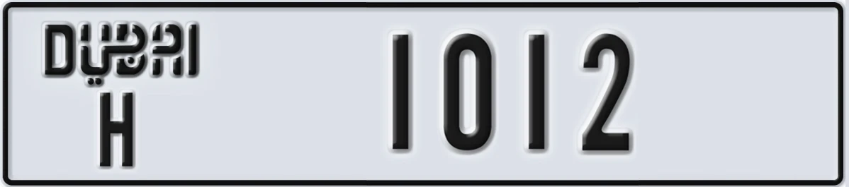 UAE License Plate Dubai H 1012