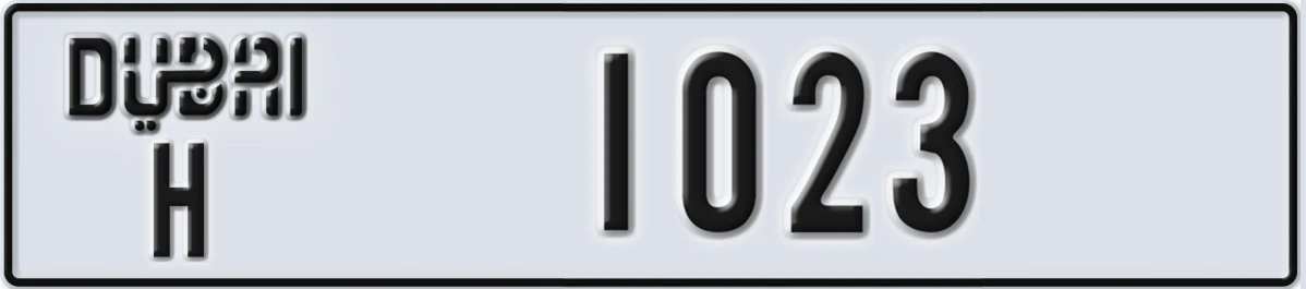 UAE License Plate Dubai H 1023