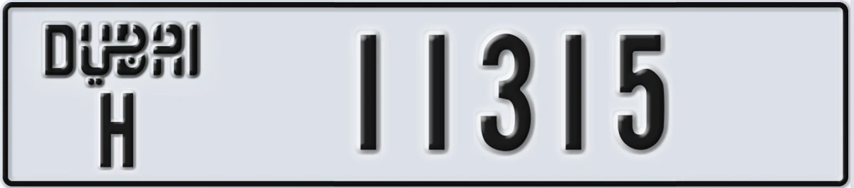 UAE License Plate Dubai H 11315