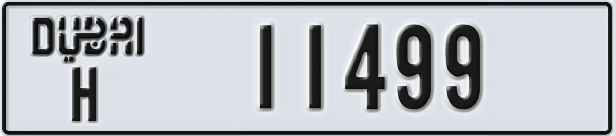 UAE License Plate Dubai H 11499
