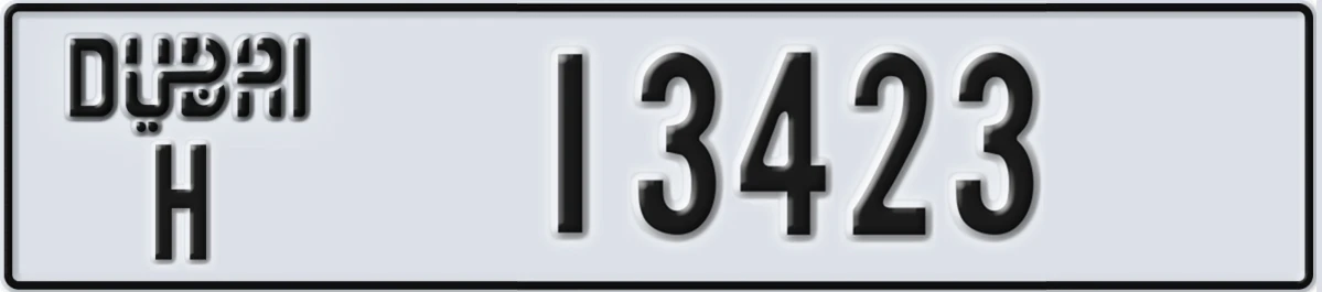 UAE License Plate Dubai H 13423
