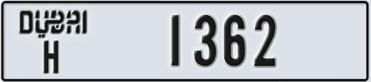 UAE License Plate Dubai H 1362