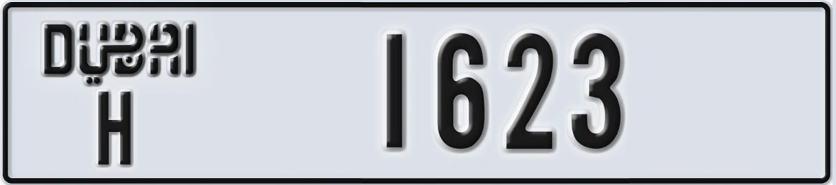 UAE License Plate Dubai H 1623