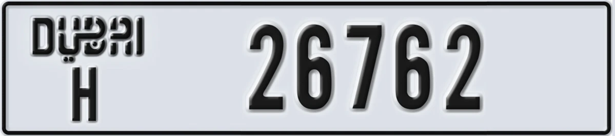 UAE License Plate Dubai H 26762