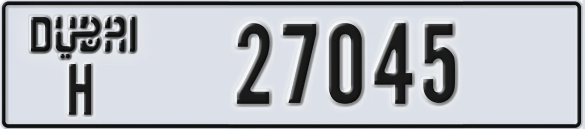 UAE License Plate Dubai H 27045