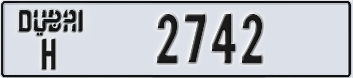 UAE License Plate Dubai H 2742