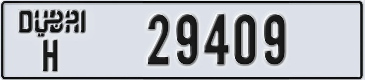 UAE License Plate Dubai H 29409