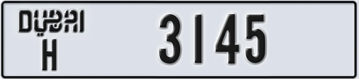 UAE License Plate Dubai H 3145