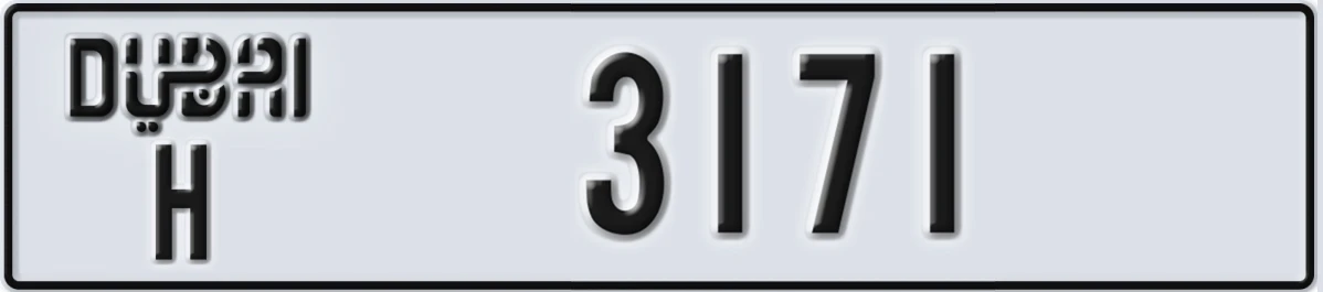 UAE License Plate Dubai H 3171