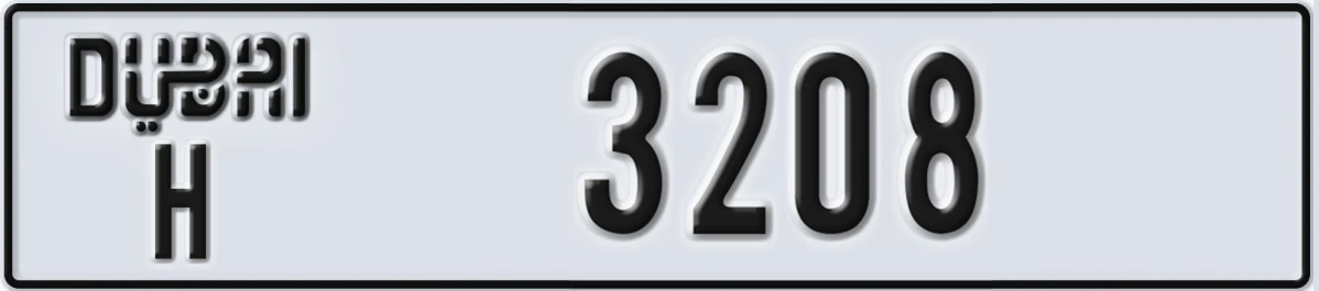 UAE License Plate Dubai H 3208