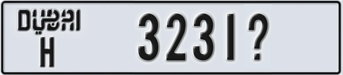 UAE License Plate Dubai H 3231X