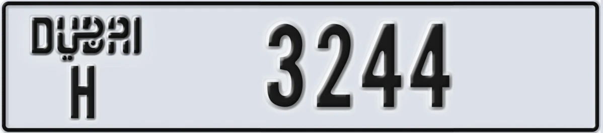 UAE License Plate Dubai H 3244