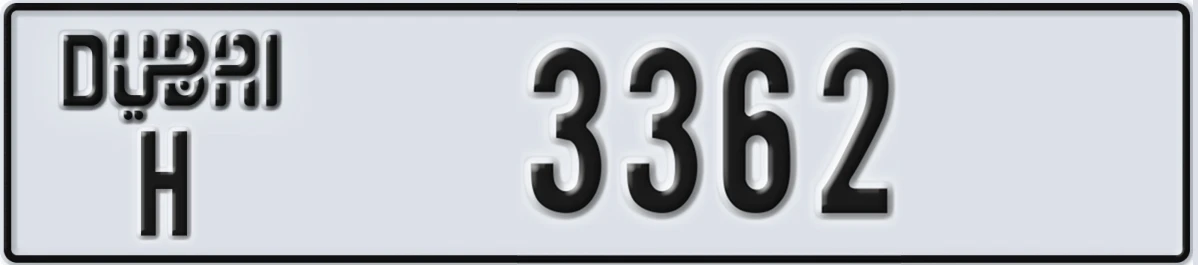 UAE License Plate Dubai H 3362