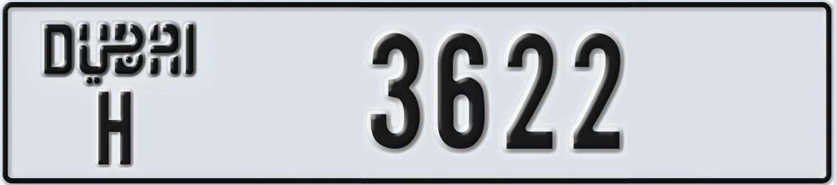UAE License Plate Dubai H 3622