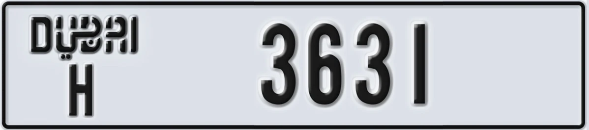 UAE License Plate Dubai H 3631