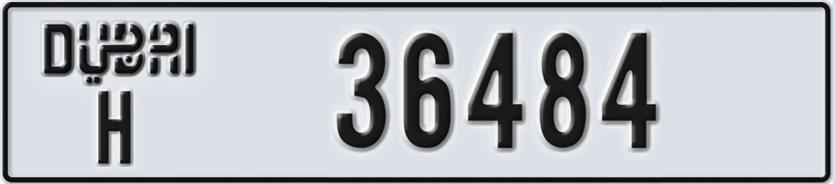 UAE License Plate Dubai H 36484