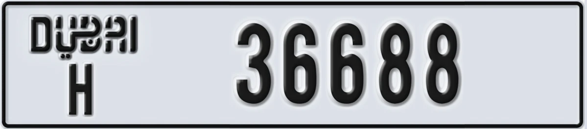 UAE License Plate Dubai H 36688