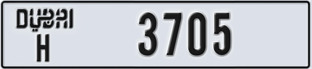 UAE License Plate Dubai H 3705
