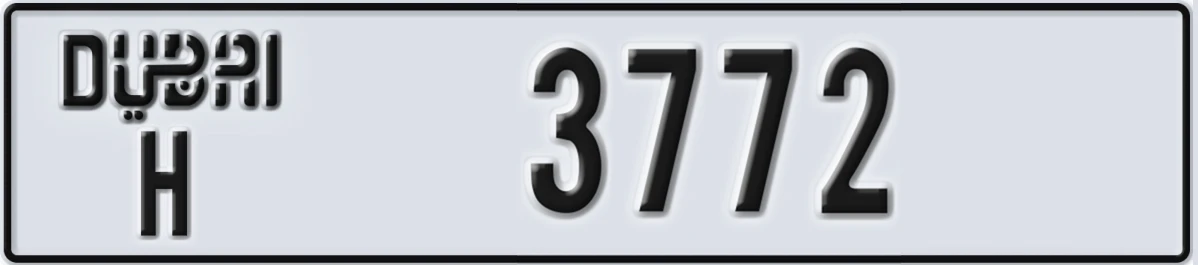 UAE License Plate Dubai H 3772
