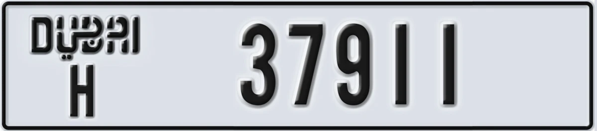 UAE License Plate Dubai H 37911