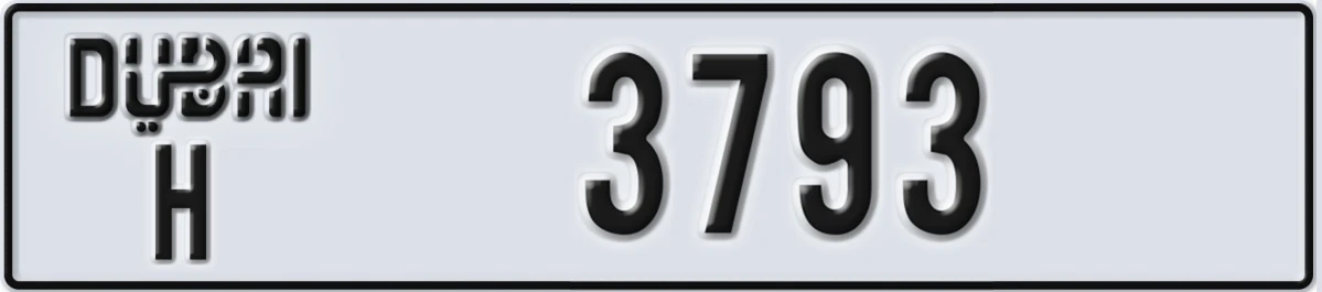 UAE License Plate Dubai H 3793