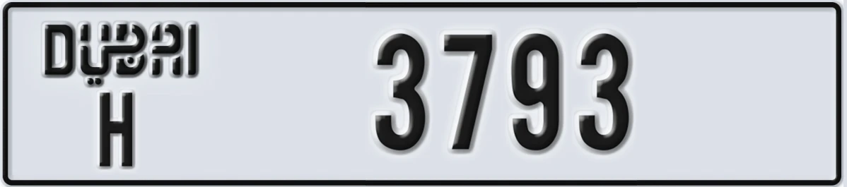 UAE License Plate Dubai H 3793