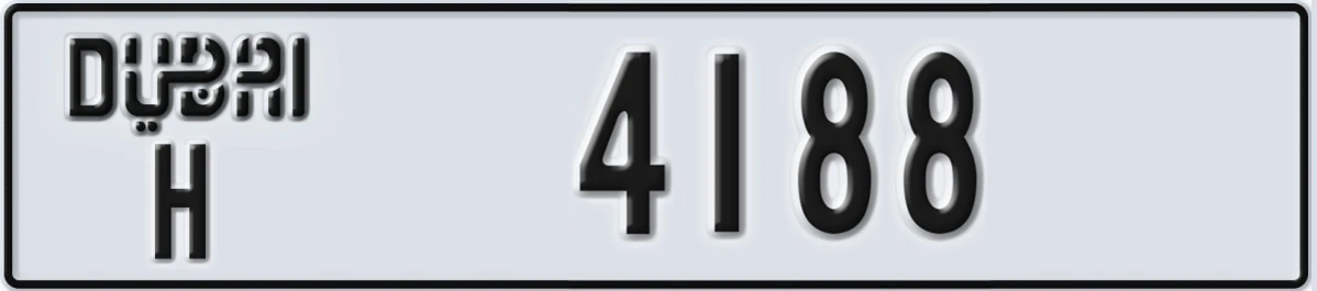 UAE License Plate Dubai H 4188