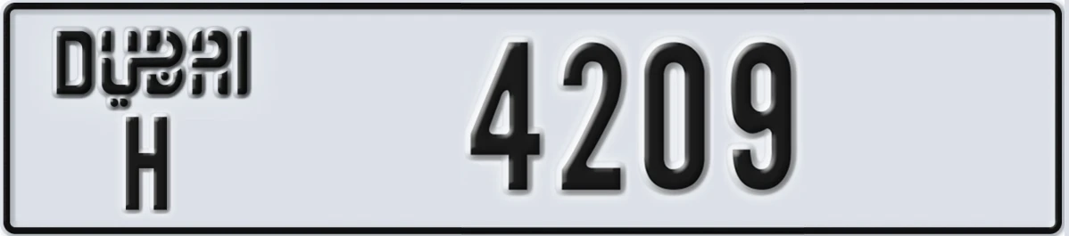 UAE License Plate Dubai H 4209