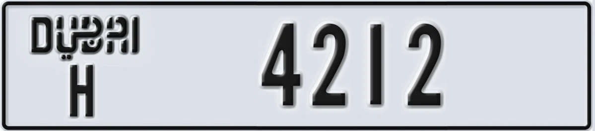 UAE License Plate Dubai H 4212