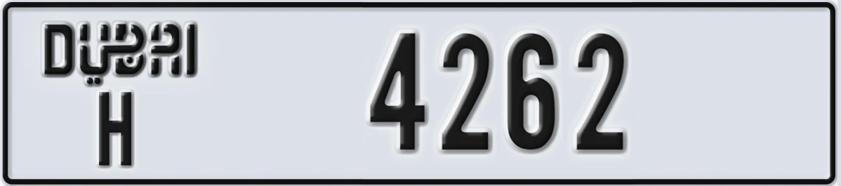 UAE License Plate Dubai H 4262