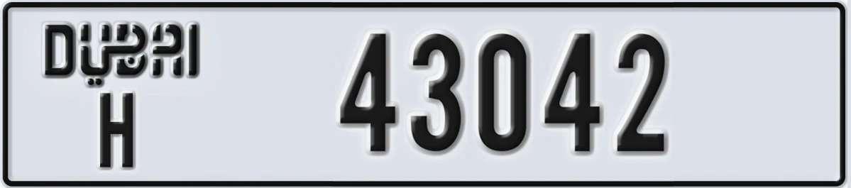 UAE License Plate Dubai H 43042