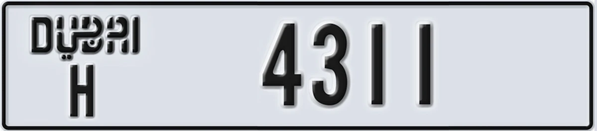 UAE License Plate Dubai H 4311