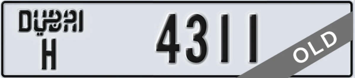 UAE License Plate Dubai H 4311