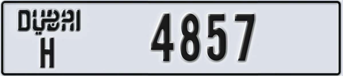 UAE License Plate Dubai H 4857