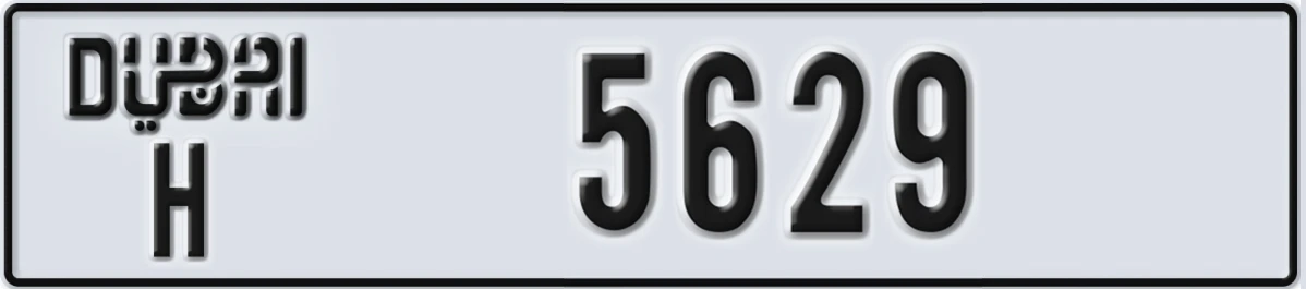 UAE License Plate Dubai H 5629