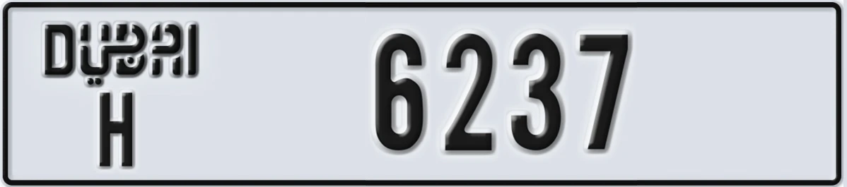 UAE License Plate Dubai H 6237