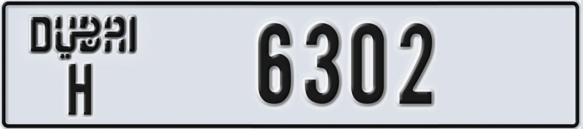UAE License Plate Dubai H 6302